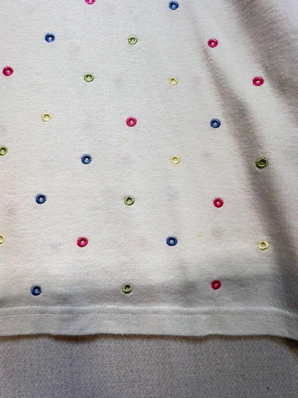Talbots Women's Crew Neck T-Shirt Short Sleeve Stretch Size M White Polka Dot - Picture 5 of 9